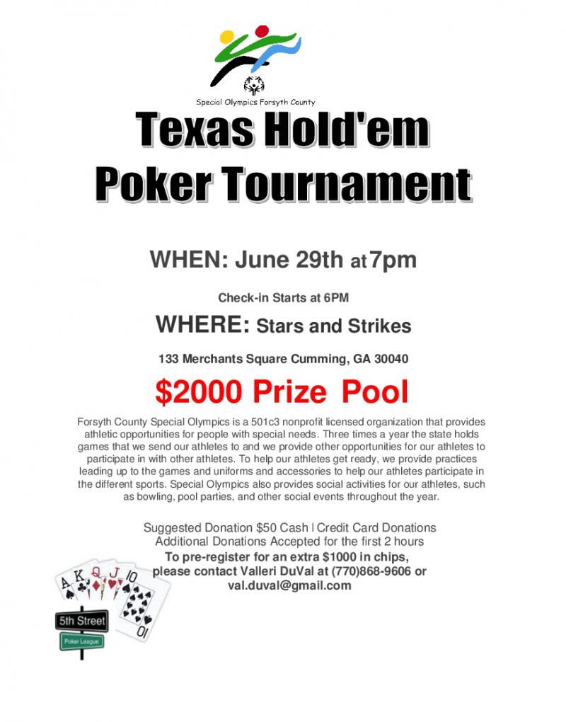 Special Olympics Fund Raiser - Stars and Strikes at 5thstreetpoker.com